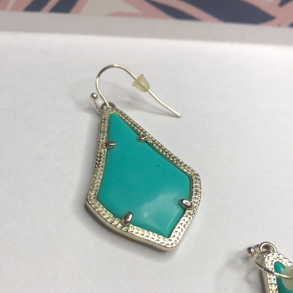 Kendra Scott Teal Gold Alex Earrings - Picture 3 of 3